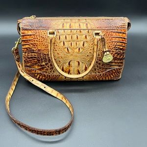 BRAHMIN Cross Body Brown Mini Satchel Women’s Handbag Bag Purse NWOT Brand New